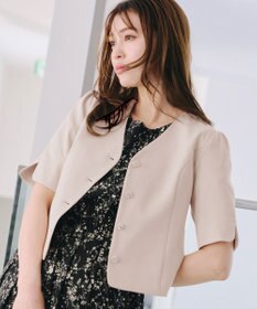 Tiaclasse 【洗える】ビジューボタン半袖ジャレロ