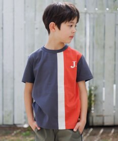 J.PRESS KIDS 【140-170cm】50/2 トリコストライプ 切替Tシャツ