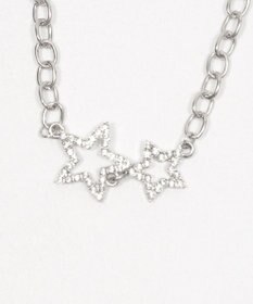 WEGO Lラインストーンダブルモチーフネックレス