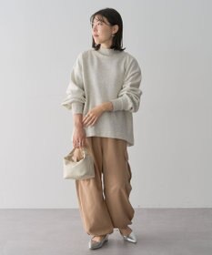 Green Parks 配色リブニットドッキング裏起毛プルオーバ