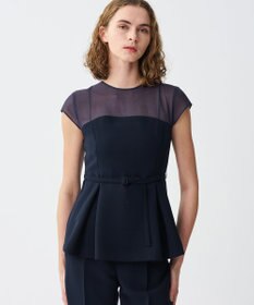 uncrave ウォッシャブルダブルクロス ビスチェブラウス(フレンチスリーブ)