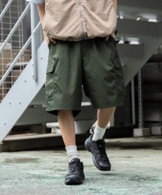 WEGO 【ウエストゴム/手洗い可】ワイドカーゴショーツ