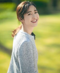 23区 L 【セットアップ対応】シャインツイードストレッチ ノーカラー ジャケット