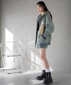 WEGO ヴィンテージウォッシュBIGフードブルゾン