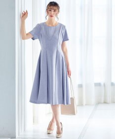 Tiaclasse L 【洗える】ダブルラインフレアワンピース