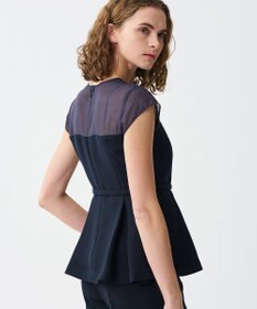 uncrave ウォッシャブルダブルクロス ビスチェブラウス(フレンチスリーブ)