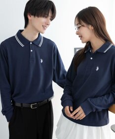 WEGO 【25年秋冬新作/ユニセックスITEM/SMLサイズ展開】別注USPOLOラインポロシャツ（長袖）