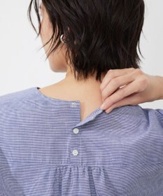 J.PRESS LADIES 【洗える・吸水】 BEZピンチェック キーネック ブラウス