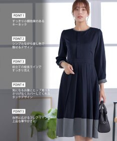 Tiaclasse L 【セレモニー・新色追加】キーネックフレアワンピース