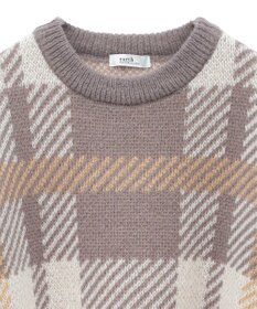 earth music&ecology チェックニットプルオーバー