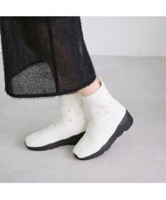 MODE ET JACOMO <carino>ビジュー付きニットブーツ