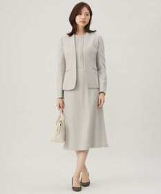 J.PRESS LADIES L 【セットアップ対応】ウールスムース タックディテール ワンピース