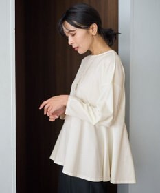 ANY ジョーゼット裏起毛ペプラムプルオーバー