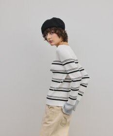 GRACE CONTINENTAL ラメボーダーニットトップ