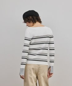 GRACE CONTINENTAL ラメボーダーニットトップ