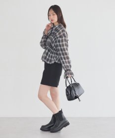 earth music&ecology シャーリングチェックシャツ