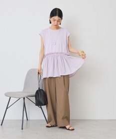 AMERICAN HOLIC 汗染み防止・異素材ペプラムプルオーバー