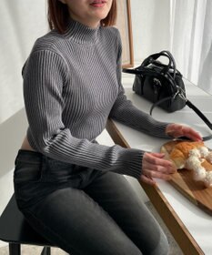 WEGO リブハイネックショートニット