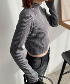 WEGO リブハイネックショートニット