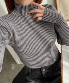 WEGO リブハイネックショートニット