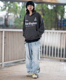 WEGO 【ユニセックス着用ITEM】グラフィックバルーンクロップドプルパーカー