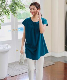 Tiaclasse 【洗える】フレアフレンチチュニックブラウス