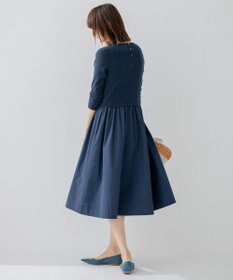 23区 【洗える】ハイカウントライトタフタ ドッキング ワンピース