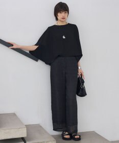 ICB L スクエアチェックレノクロス ワイドストレートパンツ