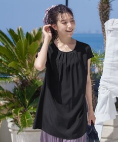 Tiaclasse 【洗える】フレアフレンチチュニックブラウス