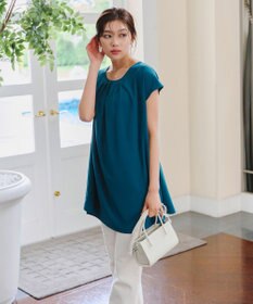 Tiaclasse 【洗える】フレアフレンチチュニックブラウス