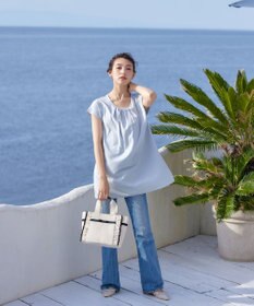 Tiaclasse 【洗える】フレアフレンチチュニックブラウス