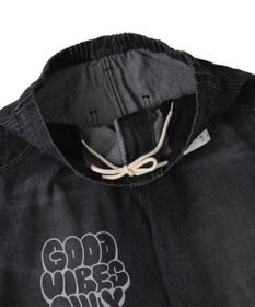 WEGO 【ウエスト紐で調整】イージーペインターグラフィックデニムパンツ