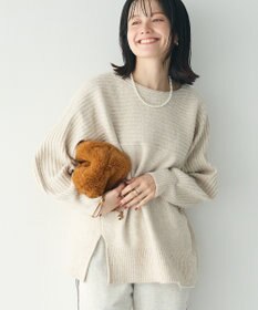 CRAFT STANDARD BOUTIQUE 編み違い斜めスリットニットチュニック