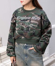 WEGO ラインストーンプルオーバースウェット