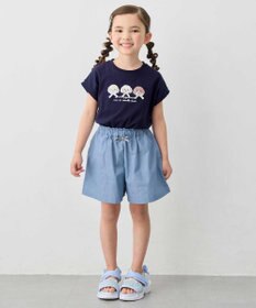 ANY KIDS 【綿100%】ひんやり フレンチスリーブ サガラ刺繡Tシャツ