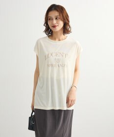 Green Parks ベロアロゴフレンチスリーブチュニック