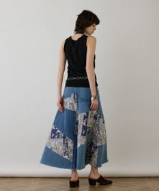 GRACE CONTINENTAL スカーフコンビデニムスカート