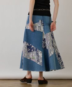 GRACE CONTINENTAL スカーフコンビデニムスカート