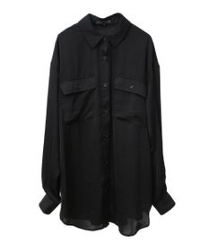 Green Parks ・ＳＵＧＡＲ　ＳＰＯＯＮ　サテンオーバーシャツチュニック