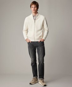 JOSEPH ABBOUD 【キングサイズ・25SS・洗える】バルキーニット ブルゾン