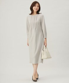 J.PRESS LADIES L 【セットアップ対応】ウールスムース タックディテール ワンピース