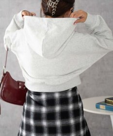 WEGO ラインストーンショートプルパーカー