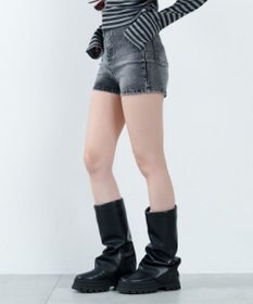WEGO ハイウエストマイクロデニムショーツ
