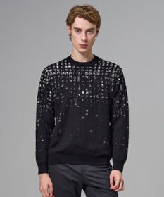 JOSEPH HOMME ドローイングブレイドジャガード　クルーネック長袖ニット