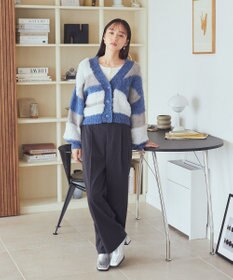 earth music&ecology フェザーミックスインターシャカーディガン