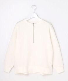 J.PRESS LADIES L 裏毛 ハーフジップ プルオーバー