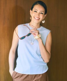 自由区 【カタログ掲載・人気素材・NEWアイテム・アンサンブル対応】ファンクショナルノースリーブ カットソー サックス