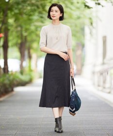 J.PRESS LADIES L 【洗える】レーヨンエリートストレッチ ギャザースリーブ ニット