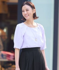 自由区 【XSサイズ~/洗える】ツイストプレインジャージー袖タック カットソー