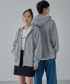 WEGO 【ユニセックス着用ITEM/SMLサイズ展開】リラックスフィットダブルZIPパーカー